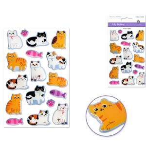3D Glossy Puffy Cat Stickers 5.75" x 4"
